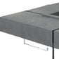 47" Gray and Clear Concrete And Glass Square Solid Coffee Table