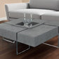 47" Gray and Clear Concrete And Glass Square Solid Coffee Table