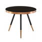 20" Black and Gold Faux Marble And Metal Round Coffee Table