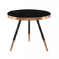 20" Black and Gold Faux Marble And Metal Round Coffee Table