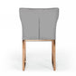 Gray and Gold Upholstered Fabric Wing Back Dining Side Chair