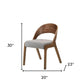 Set of Two Gray and Brown Upholstered Fabric Curved Back Dining Side Chairs
