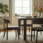 Set of Two Gray and Brown Upholstered Fabric Dining Arm Chairs