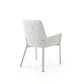 White and Silver Upholstered Faux Leather Dining Arm Chair