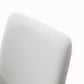 White and Silver Upholstered Faux Leather Dining Arm Chair