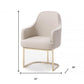 Gray and Gold Upholstered Fabric Dining Arm Chair