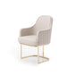 Gray and Gold Upholstered Fabric Dining Arm Chair