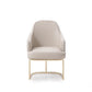 Gray and Gold Upholstered Fabric Dining Arm Chair