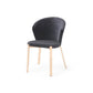 Set of Two Black and Champagne Upholstered Velvet Wing Back Dining Side Chairs