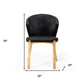 Set of Two Black and Champagne Upholstered Velvet Wing Back Dining Side Chairs