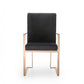 Black and Gold Upholstered Fabric Dining Arm Chair