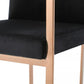 Black and Gold Upholstered Fabric Dining Arm Chair