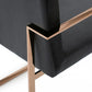 Black and Gold Upholstered Fabric Dining Arm Chair