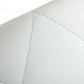 White and Silver Upholstered Faux Leather Dining Arm Chair