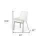 White and Silver Upholstered Faux Leather Dining Arm Chair