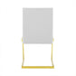 Set of Two White and Gold Upholstered Faux Leather Dining Side Chairs