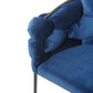 Blue and Black Upholstered Fabric Dining Arm Chair