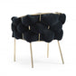 Black and Brass Upholstered Fabric Dining Arm Chair