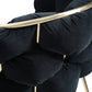 Black and Brass Upholstered Fabric Dining Arm Chair