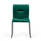 Set of Two Green and Black Upholstered Fabric Dining Side Chairs