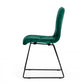 Set of Two Green and Black Upholstered Fabric Dining Side Chairs