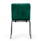 Set of Two Green and Black Upholstered Fabric Dining Side Chairs