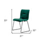 Set of Two Green and Black Upholstered Fabric Dining Side Chairs