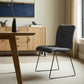 Set of Two Gray and Black Upholstered Fabric Dining Side Chairs