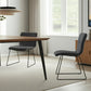 Set of Two Gray and Black Upholstered Fabric Dining Side Chairs