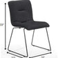 Set of Two Gray and Black Upholstered Fabric Dining Side Chairs