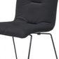 Set of Two Gray and Black Upholstered Fabric Dining Side Chairs