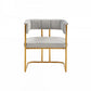 Gray and Gold Upholstered Fabric Dining Arm Chair
