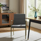 Gray and Antiqued Brass Upholstered Fabric Dining Arm Chair