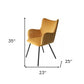 Yellow and Black Upholstered Velvet Wing Back Dining Arm Chair