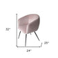 Pink and Black Upholstered Velvet Dining Arm Chair