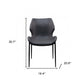 Set of Two Gray and Black Upholstered Faux Leather Wing Back Dining Side Chairs
