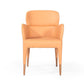 Peach Upholstered Fabric Dining Arm Chair