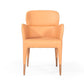 Peach Upholstered Fabric Dining Arm Chair