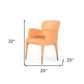 Peach Upholstered Fabric Dining Arm Chair