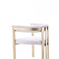Beige and Gold Upholstered Velvet Slat Back Dining Arm Chair