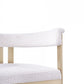 Beige and Gold Upholstered Velvet Slat Back Dining Arm Chair