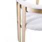 Beige and Gold Upholstered Velvet Slat Back Dining Arm Chair