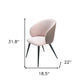 Cream and Black Upholstered Fabric Wing Back Dining Arm Chair