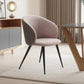 Cream and Black Upholstered Fabric Wing Back Dining Arm Chair