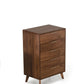 30" Walnut Solid Wood Five Drawer Chest