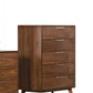 30" Walnut Solid Wood Five Drawer Chest