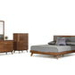 30" Walnut Solid Wood Five Drawer Chest
