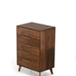 30" Walnut Solid Wood Five Drawer Chest