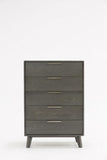 51" Grey Wash Solid Wood Six Drawer Double Dresser