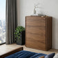 59" Walnut Solid Wood Six Drawer Double Dresser